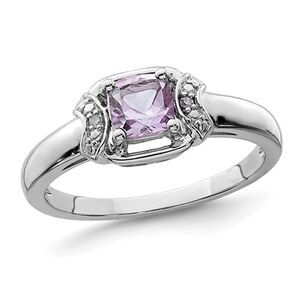 2/5 Carat (ctw) Pink Quartz Ring in Sterling Silver